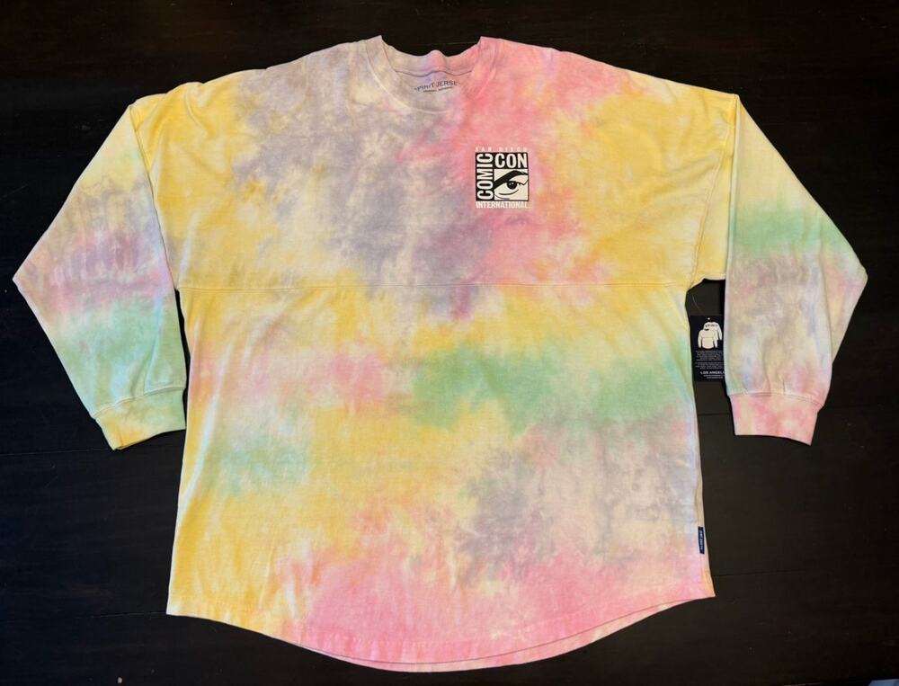 NWT [XL]San Diego Comic Con SDCC Spirit Jersey Pastel Tie Dye Long Sleeve Shirt